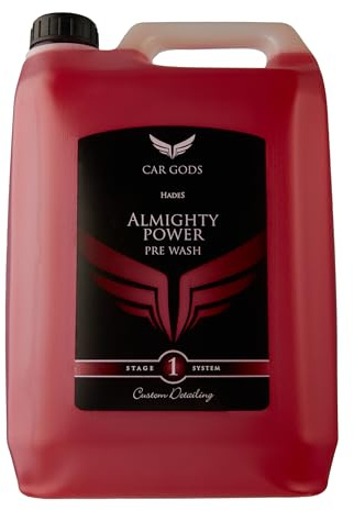 Car Gods Pre Wash & All Purpose Car Cleaner Recharge de 5 L – Dissolvant de contaminants – Nettoyage des détails automobiles pour la peinture, le verre, les plastiques et les roues