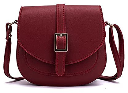 FANDARE Damen Umhängetasche Schultertasche Leder Crossbody Bag Damentasche Schulterriemen Frauen Abendtasche Citytasche rot