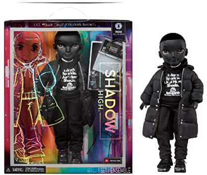 Rainbow High Shadow High - REXX McQueen - Schwarze Modepuppe mit modischem Outfit und mehr als 10 bunten Spielaccessoires - Ideal für Sammler und Kinder von 4-12 Jahren