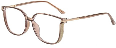 GUDVUE Blue Light Glasses For Woman, Computer Reading/Gaming/Phones Glasses, Anti Glare/UV400/Eye Strain, Cat Eye, Champagne