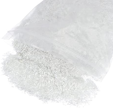 sourcing map Hachée Fibre Verre Brins 3mm Longueur Anti-fissuration Fibres Verre pour Ciment Mélanger pour Bâtiment Parois Jardin Sol 1LB