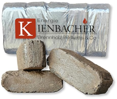 120kg Torfbriketts Torfkohle Naturkohle in Paket Braunkohle Gluthalter Dauerbrenner Kamin Ofen Brenn Holz Heiz Kohle Brikett | Energie Kienbacher (120kg)