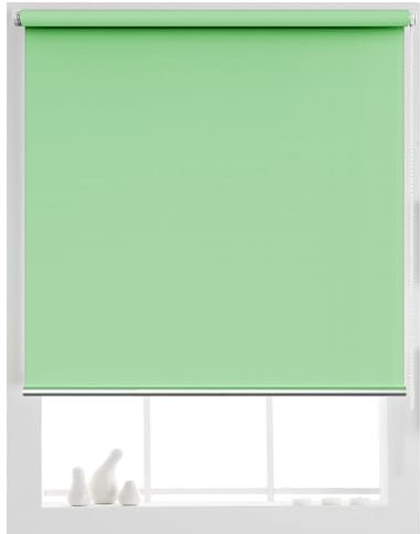 Dachfenster Verdunkelungsrollo 90 x 120 cm Lichtfilterung/Wasserdicht/Anti, Verdunklungsrollo/Springrollo, Verdunkelungsrollo Klemmfix ohne Bohren, für Alle Fenster ohne Bohren, Zart Grün