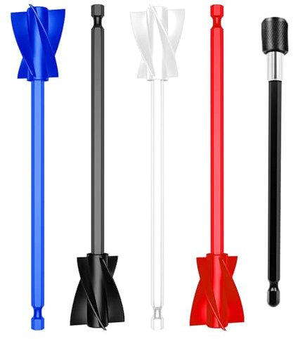 Paint Mixer for Drill, 5 Pcs Paint Mixer Drill Attachment, 4 Pcs Epoxy Resin Mixer Paddles with 1 Pcs Extension Rod, Suitable for Mixing Epoxy Resin, Paint, Pigments, Etc