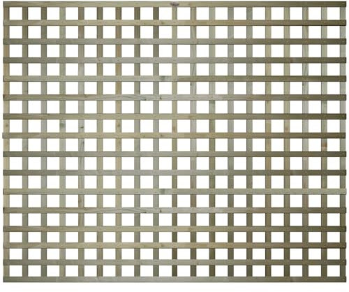 6x5ft (W: 6ft x H: 5ft) Premier Flat Frameless Rough-Sawn Square Trellis Pressure-Treated Garden Panel with 60-70mm Privacy Squares Fence Topper/Wall Art Width 1828mm x Height: 1500mm