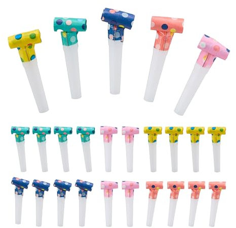 Relaxdays 200 Trombette da Festa Compleanno Bambini, Fischietti per Carnevale, Party Gadget Capodanno, Carta, Colorato, 20 cm