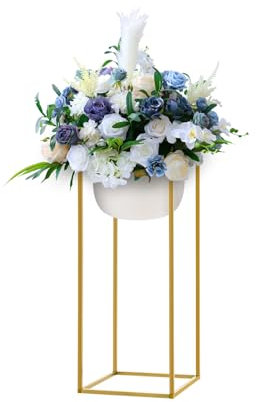 10 soportes para flores de metal, centros de boda, jarrón geométrico de 60 cm, soporte para plantas, columna decorativa de hierro, bodas, fiestas de cumpleaños, decoración de compromiso, color dorado