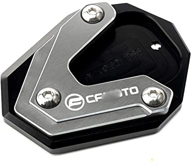 MNEUEQ Dauerhaft haltbar Motorradständer Fußvergrößerer Seitenständerverlängerung Mit Logo Für CFMOTO 650MT 800MT 650TR-G 650 TR-G(Stand Pad-Titanium)