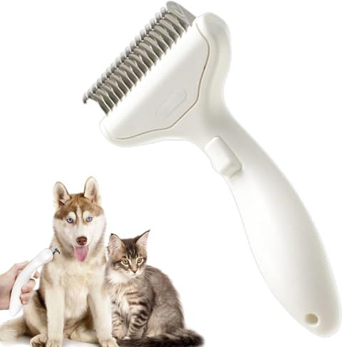 Entfilzungskamm für Katzen, Entfilzungsbürste für Hunde,Allmählich gebogener Hundekamm zur Entfilzung der Unterwolle | Enthaarungsbürste mit Metallkamm und verbreiterten Schneiden zum Entwirren und En