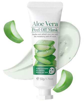 AKARY Aloe Vera Cleansing Peel Off Mask- Pore-Clearing, Soothing & Hydrating Facial Masks Moisturizer with Aloe, Sodium Hyaluronate, Clean Face Mask Moisturize Dry Skin, 1.76oz