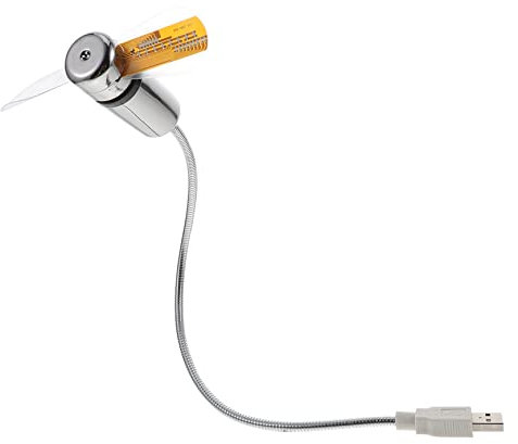 jojofuny 4pièces Ventilateur Usb Led Avec Horloge Et Température Mini Ventilateur Portable à Col De Cygne Pour Bureau Et Voyage