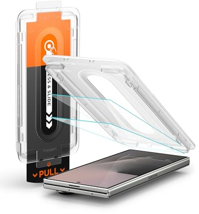 Spigen Glas.tR EZ Fit Pro Skärmskydd kompatibel med Samsung Galaxy Z Fold7, 2 Stycken, med Sjabloon voor Installatiem, Kristallklart, Case friendly, 10H+ härdat glas