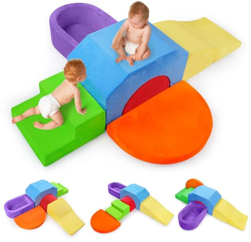 Dogern Foam Climbing Blocks, 6 PCS Baby Climbing Blocks, Toddler Climbing Toys Indoor, Soft Play Set, Safe Indoor Toy for Child Development, Climbing Toys for Toddlers 1-3 Inside