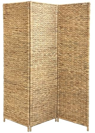 Box and beyond - Biombo Plegable de Interior, 160 x 117 cm, Separador de Habitaciones, Fibra Natural, 3 Paneles, Biombo de Dormitorio, Sala de Estar, Partición Extraíble