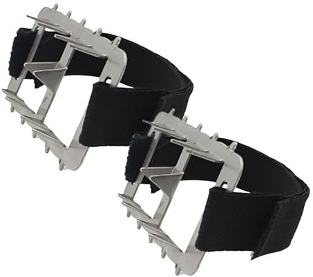 Handles for boots, 2-piece safety spikes for snow and traction aids for safety when walking, jogging, climbing, hiking, fishing, mountaineering in winter