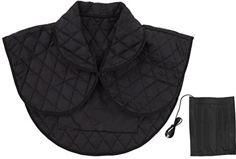 Almohadilla calefactora de hombro, chal con calefacción eléctrica USB y almohadilla calefactora portátil con calefacción rápida para hombres de invierno, mujeres y ancianos negros (Negro)