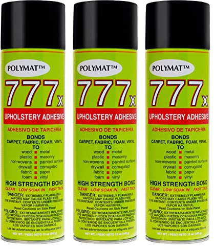 QTY3 Polymat 777 Spray Glue Adhesive Compatible with Fabric Carpet Arts&Crafts Upholstery