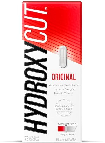 Hydroxycut Original - Thermogenic Supplement - Metabolism & Energy Support - Caffeine 200 mg, C. Canephora Robusta, Apple Cider Vinegar, Vitamins B & D - for Men & Women - 72 Rapid-Release Capsules