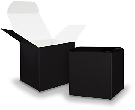 25x itenga Würfelbox aus Karton 6,5x6,5cm schwarz Gastgeschenk