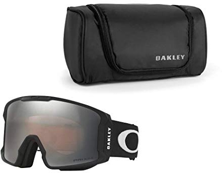 Oakley Line Miner Snow Goggle (Matte Black Frame/Prizm Black Iridium Lens) with Large Goggle Soft Case
