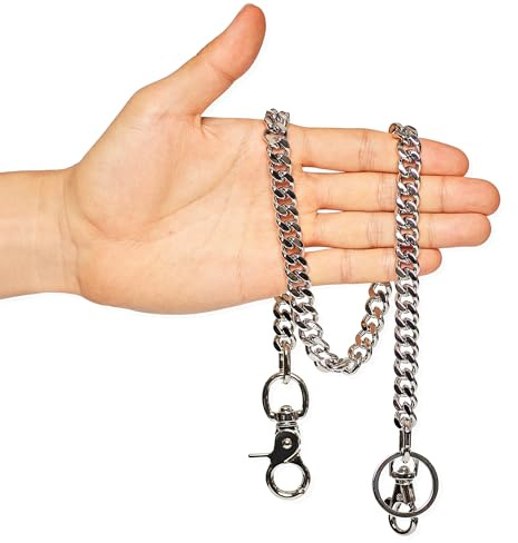 NEWTRO Wallet Chain Men Women Boy Girl, Biker Motorcycle Pants Jean Punk Long Key Chain Black Gold Silver 26 Types - - 17