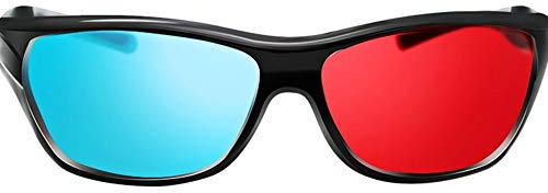 Goodplan Lunettes 3D universelles de l'anaglyphe bleu cyan bleu bleu rouge cadre noir pour DVD de jeu de film durable et pratique
