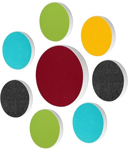 Schallabsorber Set 01 aus Basotect G+ - Akustik Elemente Schalldämmung Kreis Multicolore