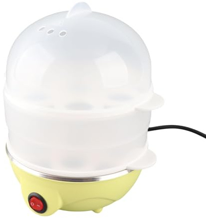 Sugoyi Egg Cooker, 2Colors 220V Multi-Functional Double-Layer Electric Eggs Boiler Cooker Steamer Home Kitchen Use(Yellow)
