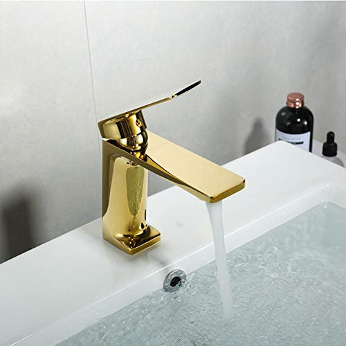 YHSGY Waschtischarmaturen Becken Wasserhahn Schwarz Verchromt Antik Gold Wasserhahn Badezimmer Badezimmer Theke Becken Kupfer Wasserhahn