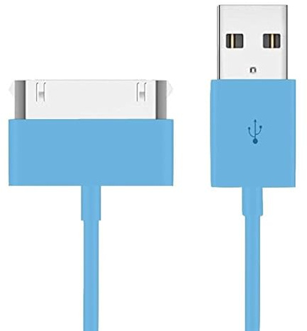 USB-Datenkabel/Ladekabel kompatibel mit Apple iPhone 4 / 4S / 3G / 3GS / Apple iPad 1. / 2. / 3. / iPod 5. Generation/Classic Nano 1. / 2. / 3. / 5. / 6. Generation, Himmelblau, 5 Stück