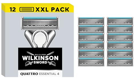 Wilkinson Sword Quattro Essential 12 Rasierklingen, briefkastenfähig
