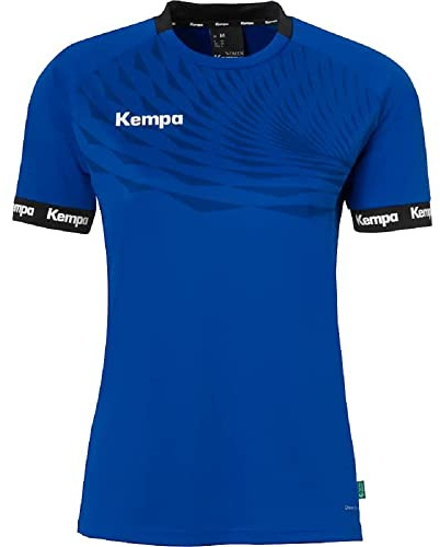 Kempa Femme Wave 26 Women Tee Shirt De Sport À Manches Courtes Vetement Fonctionnel Handball Gym Jogging Running Maillot, Bleu Roi/Bleu Marine, S EU