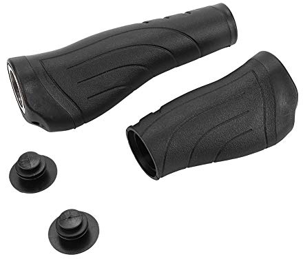 Fahrradzubehör, Fahrradgriffe, Mountainbike-Griffe, Kurze, Lange Mountainbike-Lenkergriffe aus Kunststoff (Schwarz)