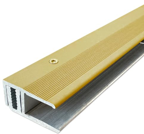 ufitec - Sistema de perfiles para suelos de parqué y laminados, para alturas de revestimiento de 7-16 mm, muchos colores disponibles (perfil de acabado, 90 cm de largo, dorado)