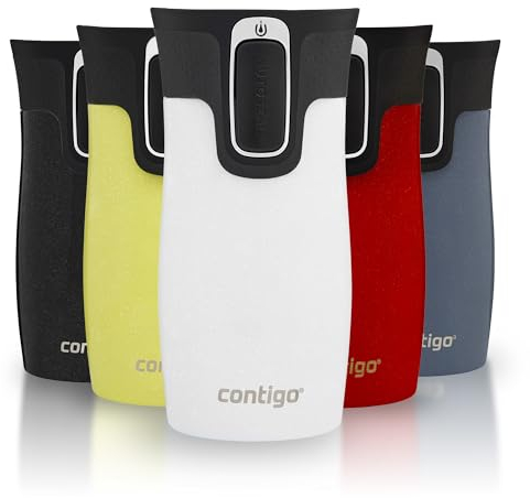 Contigo West Loop Mini Autoseal Travel Mug | Stainless Steel Thermal Mug | Vacuum Flask | Leakproof Tumbler | Coffee to go Mug with BPA Free Easy-Clean Lid | Salt | 300 ml
