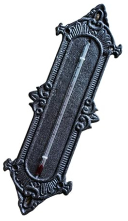 Thermomètre Mural en Fer Forgé Noir, 1 Pièce, Décor Intérieur
