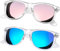 Joopin Occhiali da Sole da Uomo Donna Polarizzati Protezione UV400 Vintage Specchio Rettangolari Occhiali da Sole 2 Paia (Blu Trasparente+Rosa Trasparente)