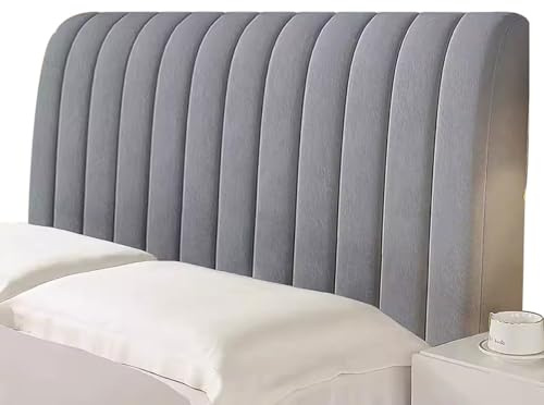 ANKLET Bettkopfteilbezug Stretch Bettkopfteil Hussen 180cm Modischer Jacquard Samt Staubdichte Bett Kopfteil Abdeckung, Bett Kopfteil Gepolstert Bezug All-Inclusive Kopfteilbezug (Grey)