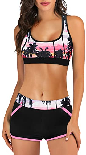 WILLBEST Strandkleid Damen Badeanzug Damen Unterhosen Baumwolle bekinini bauchweg Push up Badeanzug bauchweg Schwimmanzug lang periodenunterwäsche Tankini große Oberweite Bikini xs Teen