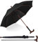 Parapluie Canne 2 en 1 Umbrella Marche Bâton avec Pieds antidérapant Personnes-âgées Cadeaux - pour Hommes et Femmes, Parapluie de Marche pour l'extérieur (Noir.)