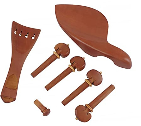 CORHAD Geigenzubehör für Selbstgemacht Violinen 7 Stück aus Jujube Holz Feine Verarbeitung und Langlebig Inklusive Wirbel Kinnhalter und Saitenhalter Braun