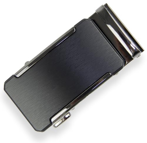 Glamexx24 bältesspänne män bälte ersättningsspänne spärrhake automatiskt bältesspänne bälte tillbehör lämplig för bredd 35 mm bälte, Svart med matt mönster, En Storlek