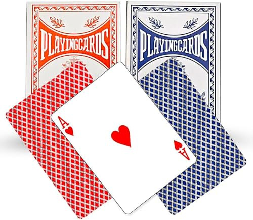 NCS35® Deluxe Plastic Coated Playing Cards - 2-Pack Set - Vibrant Red & Blue Decks - Ideal for Poker, Card Games, and Family Entertainment Playing Cards Design/Packaging May Vary