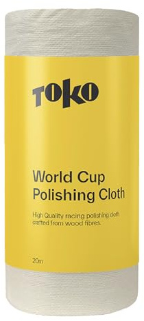TOKO World Cup Polishing Cloth, ökologisches Poliertuch auf Basis von Holzfasern für Skibeläge (zum Abwischen von Staub und Polieren nach dem Wachsen, Rolle 20 m, 19 cm breit)