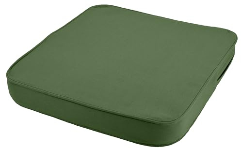 Stylelex Orthopädisches Sitzkissen Minimalist - 100% Baumwolle mit Kaltschaum-Schaumstoff - Qualitatives Stuhlkissen - Feste Qualität - Waschbar (1, Moos/Dunkelgrün, 45x45x6cm)