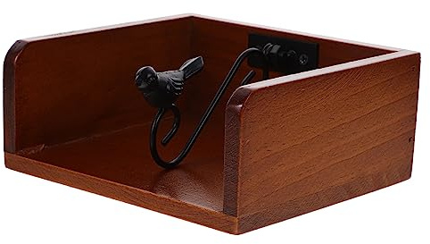 BEBEMOKO Porta Servilletas De Madera Rústico Para Mesa De Cocina Y Comedor Organizador De Pañuelos Práctico Y Decorativo Estante Compacto Para Hotel Y Cafetería 6.02X5.51X2.67In