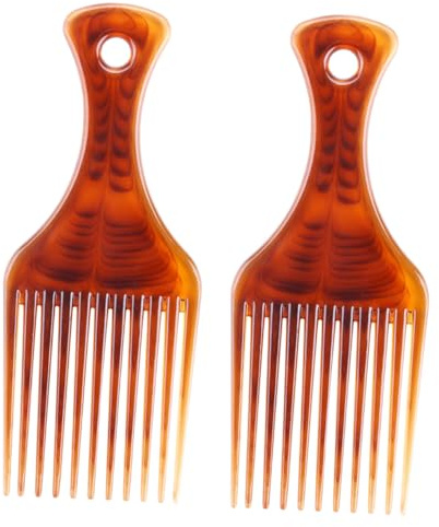 TOVINANNA Peine de Peluquería de Plástico Dientes Anchos con Mango 2 Piezas, Resistente y Seguro para Extensiones de Cabello, Adecuado para Salón