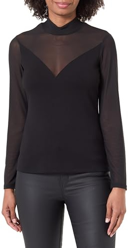 Morgan T- Camisetas de Manga Corta para Mujer, Negro, S