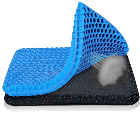Cuscino a nido d'ape, cuscino per seduta in gel di raffreddamento spesso con copertura in tessuto, supporto ergonomico morbido per sedersi a lungo, lavoratori in ufficio, autisti