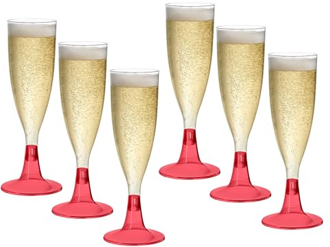 moorg Set 24 Calici Plastica Rigida Lavabili per Eventi 120ml - Flute Eleganti per Vino e Cocktail Riutilizzabili - Bicchieri Plastica Infrangibili da Festa - Bicchieri da Cocktail